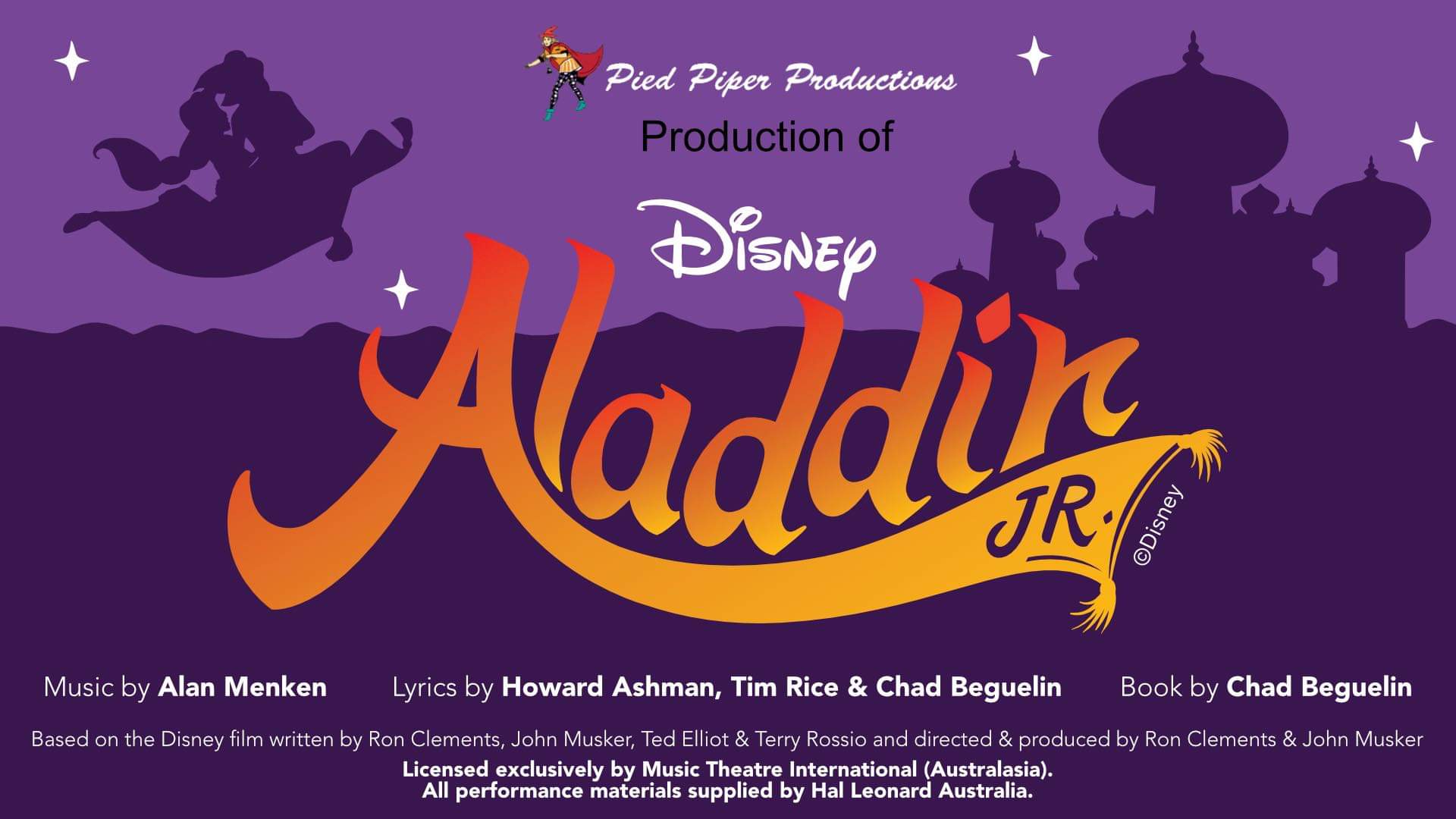 Disney’s Aladdin JR. Cast List – Pied Piper Productions